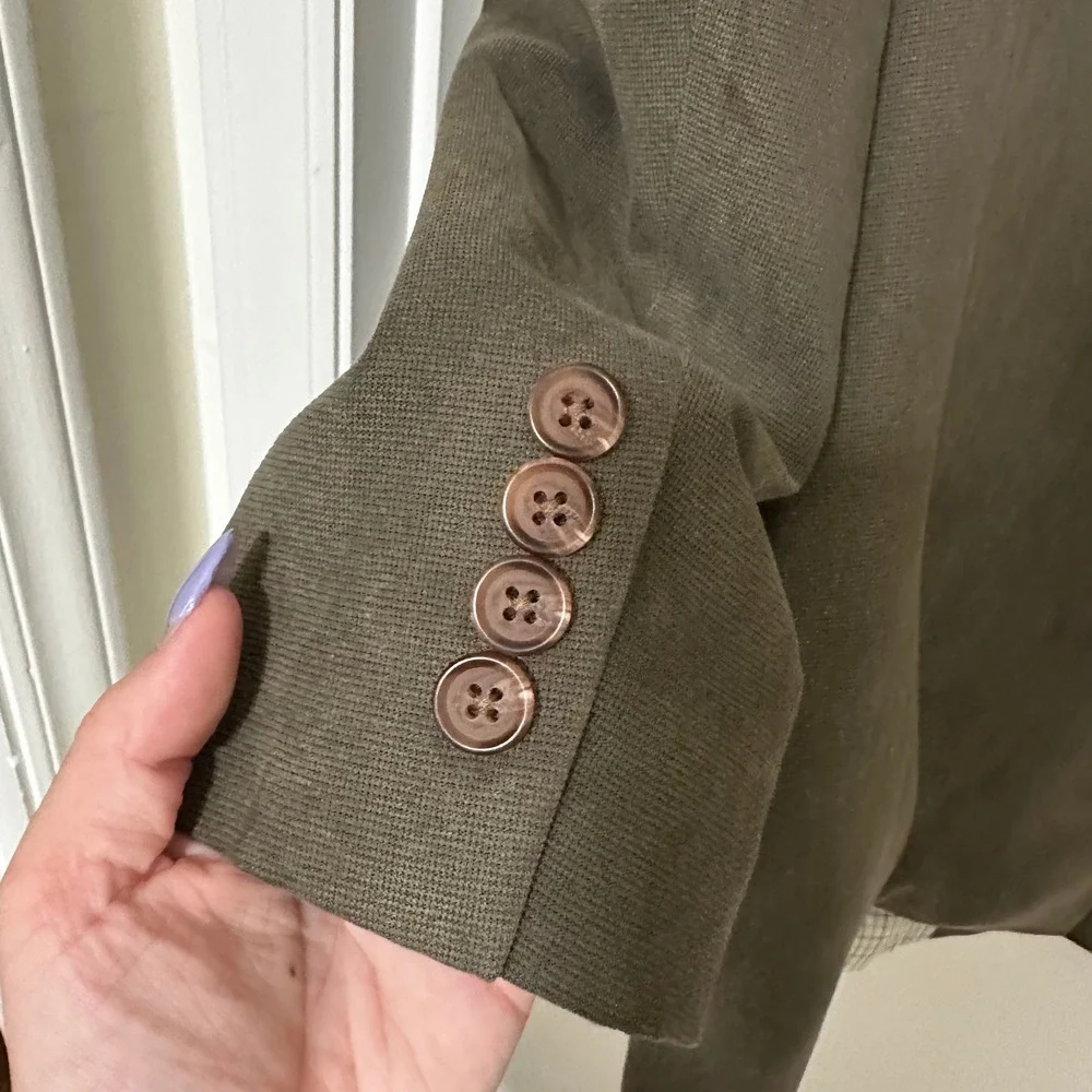 Lauren Ralph Lauren | Men's Olive Green Suede Two Button Blazer Sport Coat, 42R